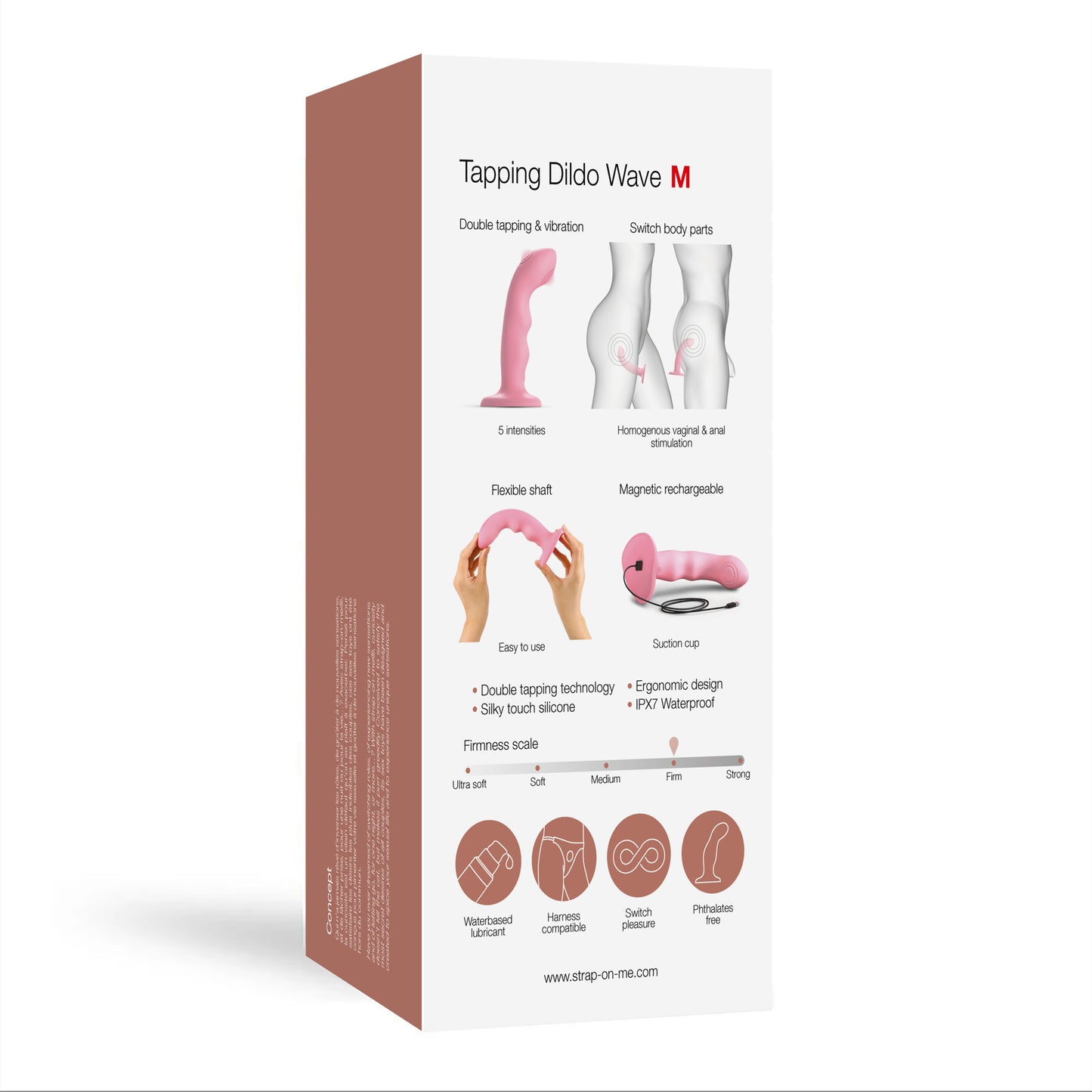 Strap-on-me - Tapping Dildo Wave - M - Rose