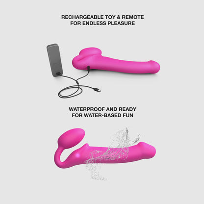 Strap-on-me - Strap-On Vibrant 3 Moteur - TG - Fuschia