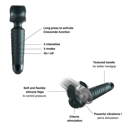 Man.Wand - Evo Stimulateur Vibrant - Gris