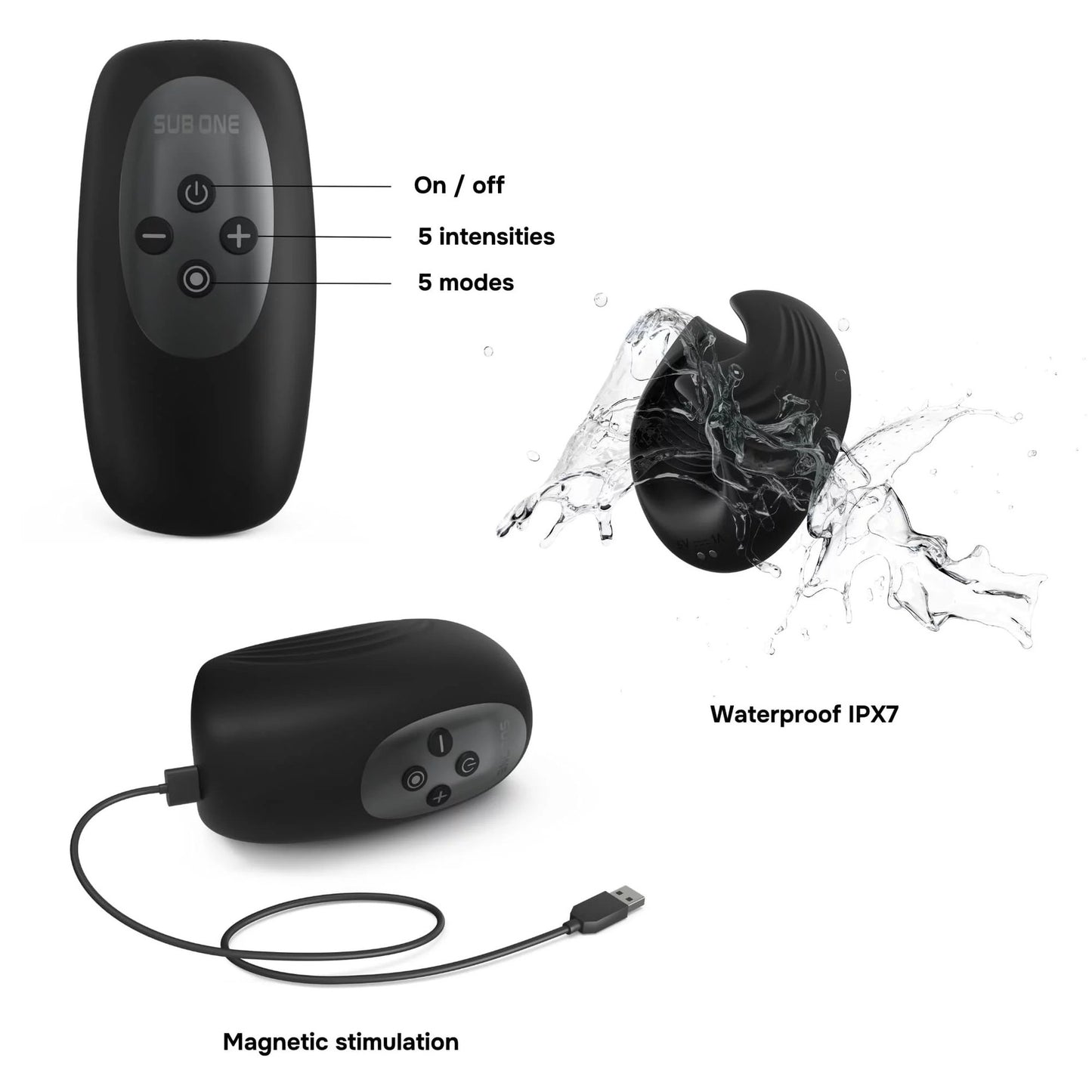 Man.Wand - Sub.One Stimulateur Tapotement - Noir