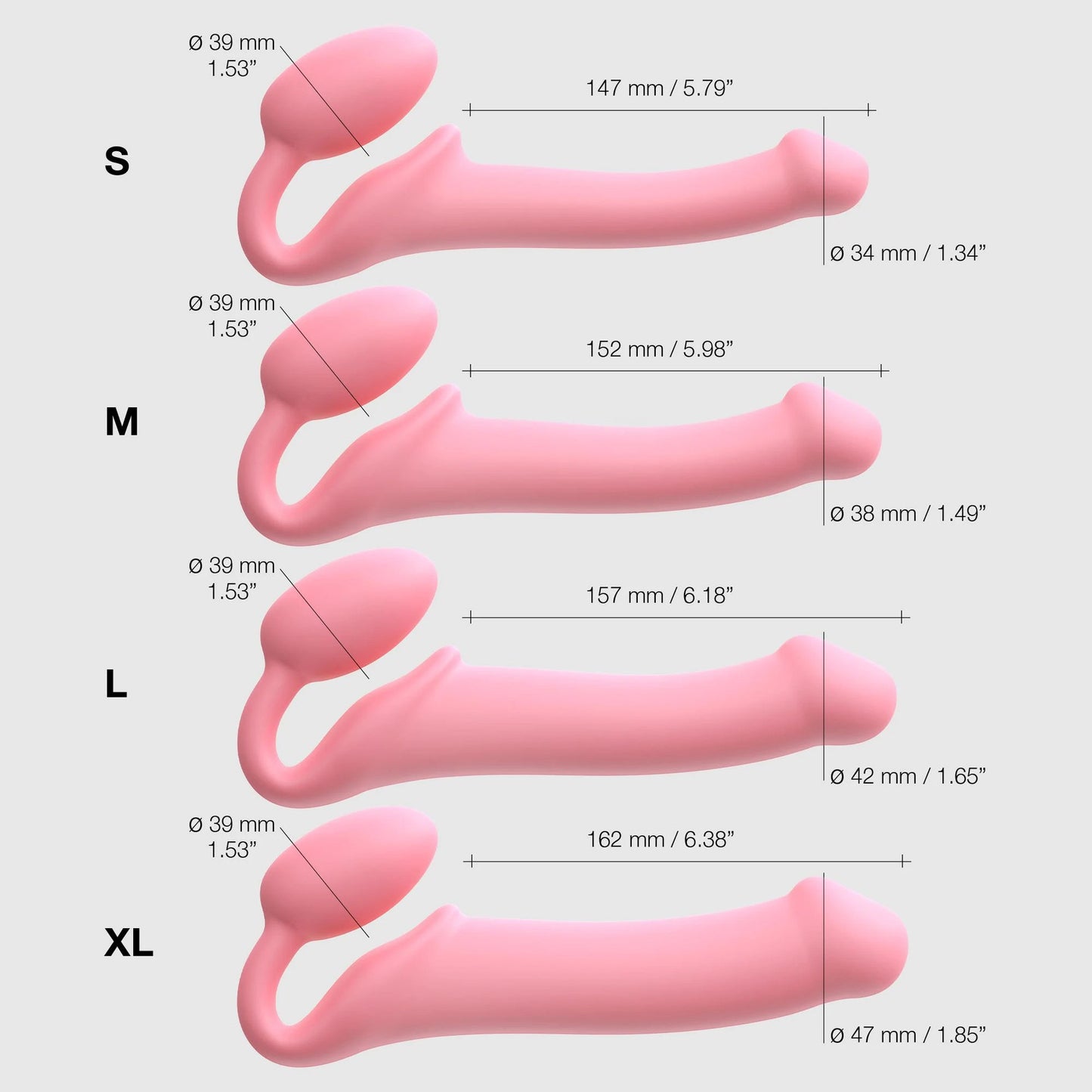 Strap-on-me - Silicone Bendable Strap-On - Grand - Rose