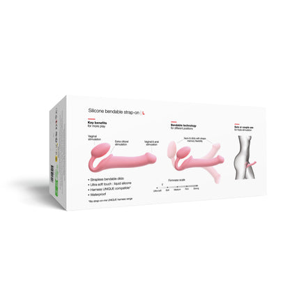 Strap-on-me - Silicone Bendable Strap-On - Grand - Rose