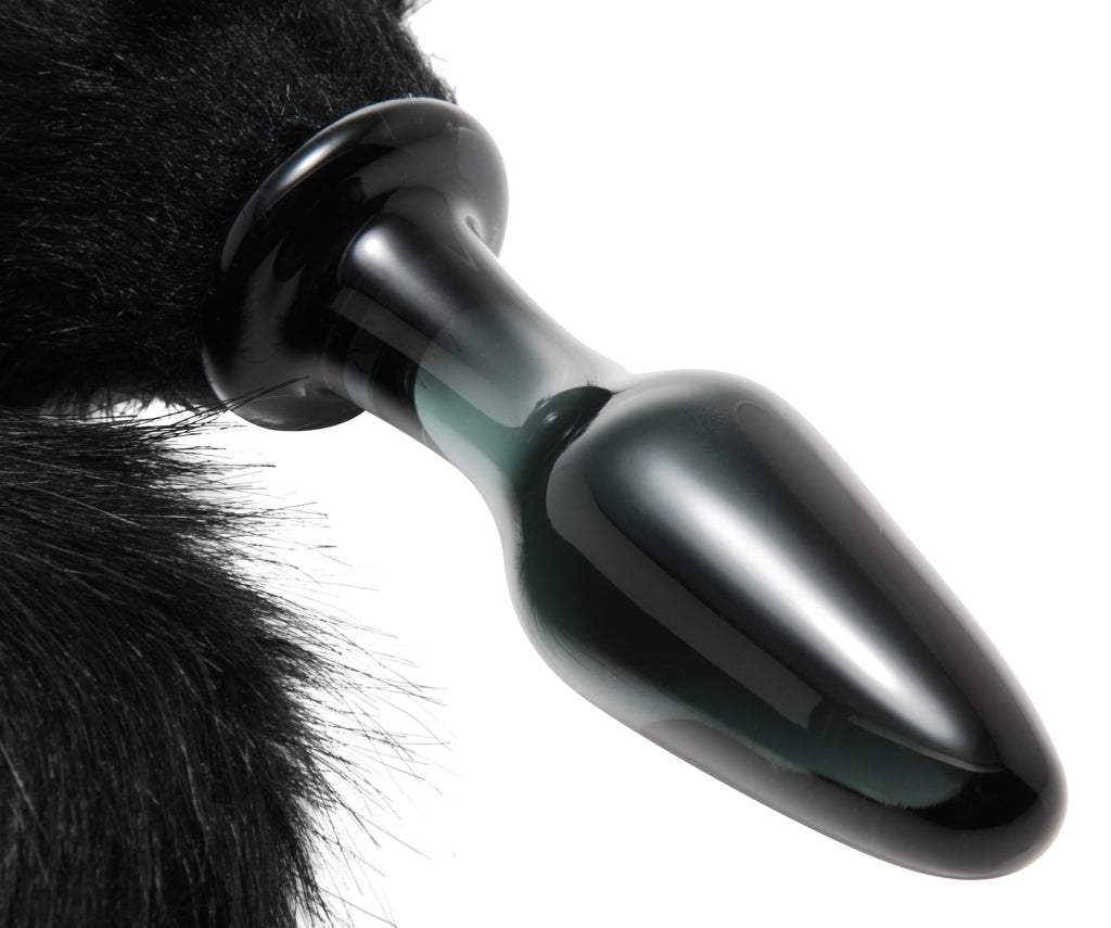 Tailz - Plug Anal En Verre Avec Queue De Renard - Noir