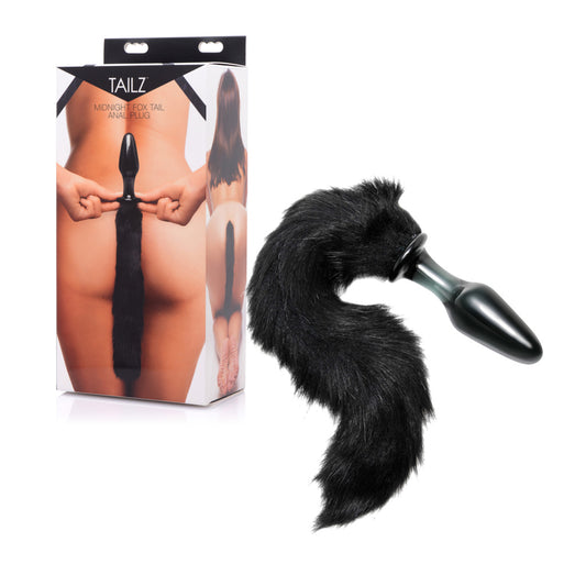 Tailz - Plug Anal En Verre Avec Queue De Renard - Noir