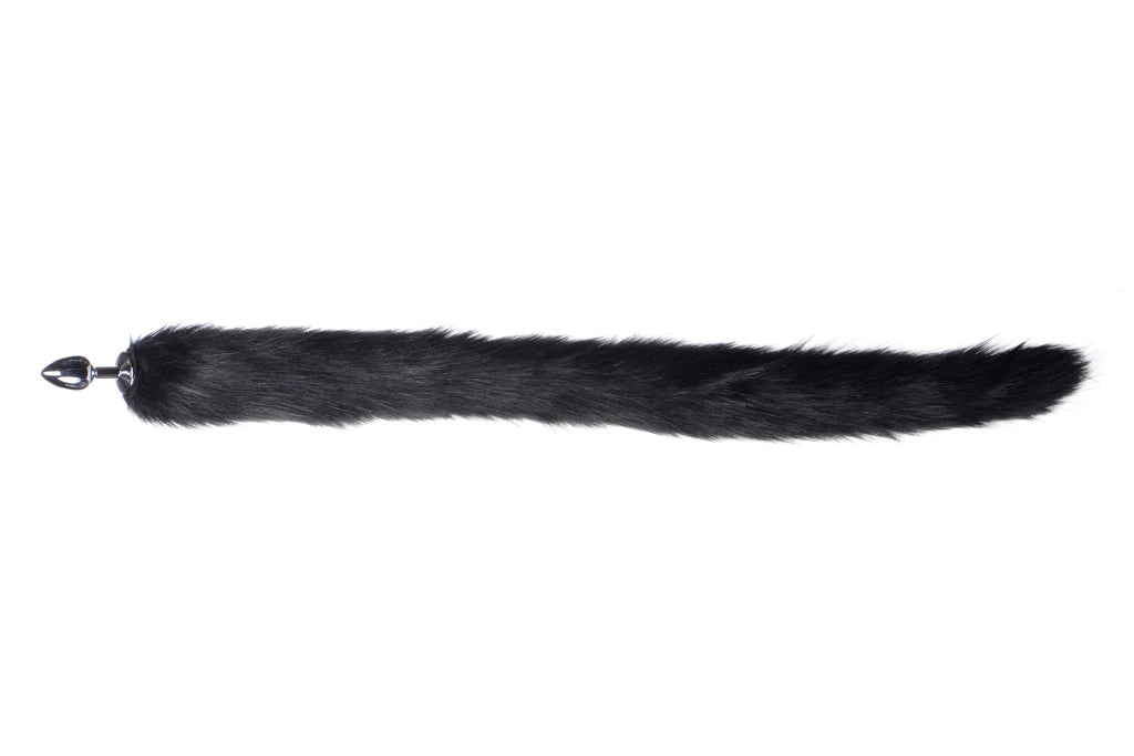 Tailz - Plug Anal En Métal Avec Queue De Vison Extra Longue - Noir