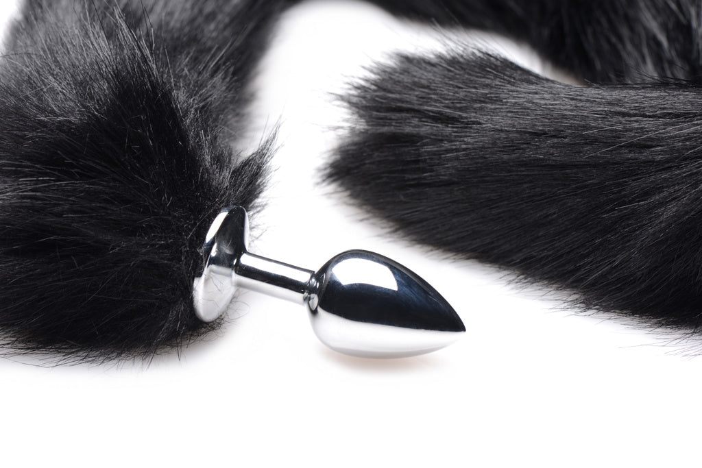 Tailz - Plug Anal En Métal Avec Queue De Vison Extra Longue - Noir