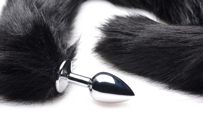Tailz - Plug Anal En Métal Avec Queue De Vison Extra Longue - Noir
