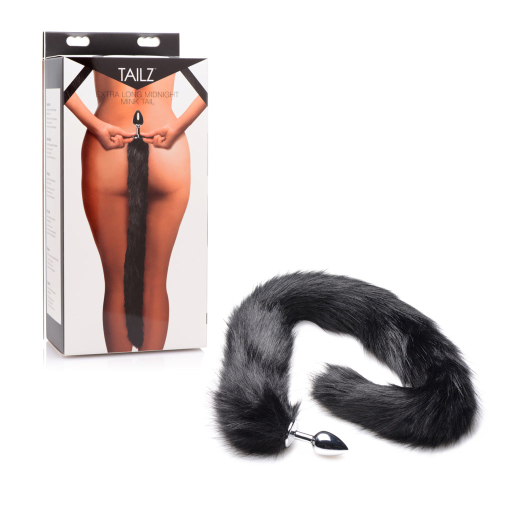 Tailz - Plug Anal En Métal Avec Queue De Vison Extra Longue - Noir