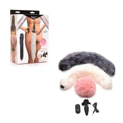 Tailz - Plug Snap-On Vibrante avec 3 Queues & télécommande