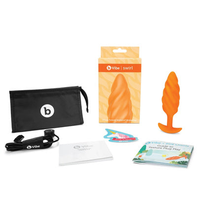 B-Vibe - Swirl Texture Plug - Orange