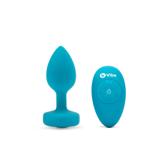 B-Vibe - Vibrating Jewel Plug - P/M - Aquamarine
