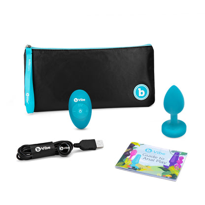 B-Vibe - Vibrating Jewel Plug - P/M - Aquamarine
