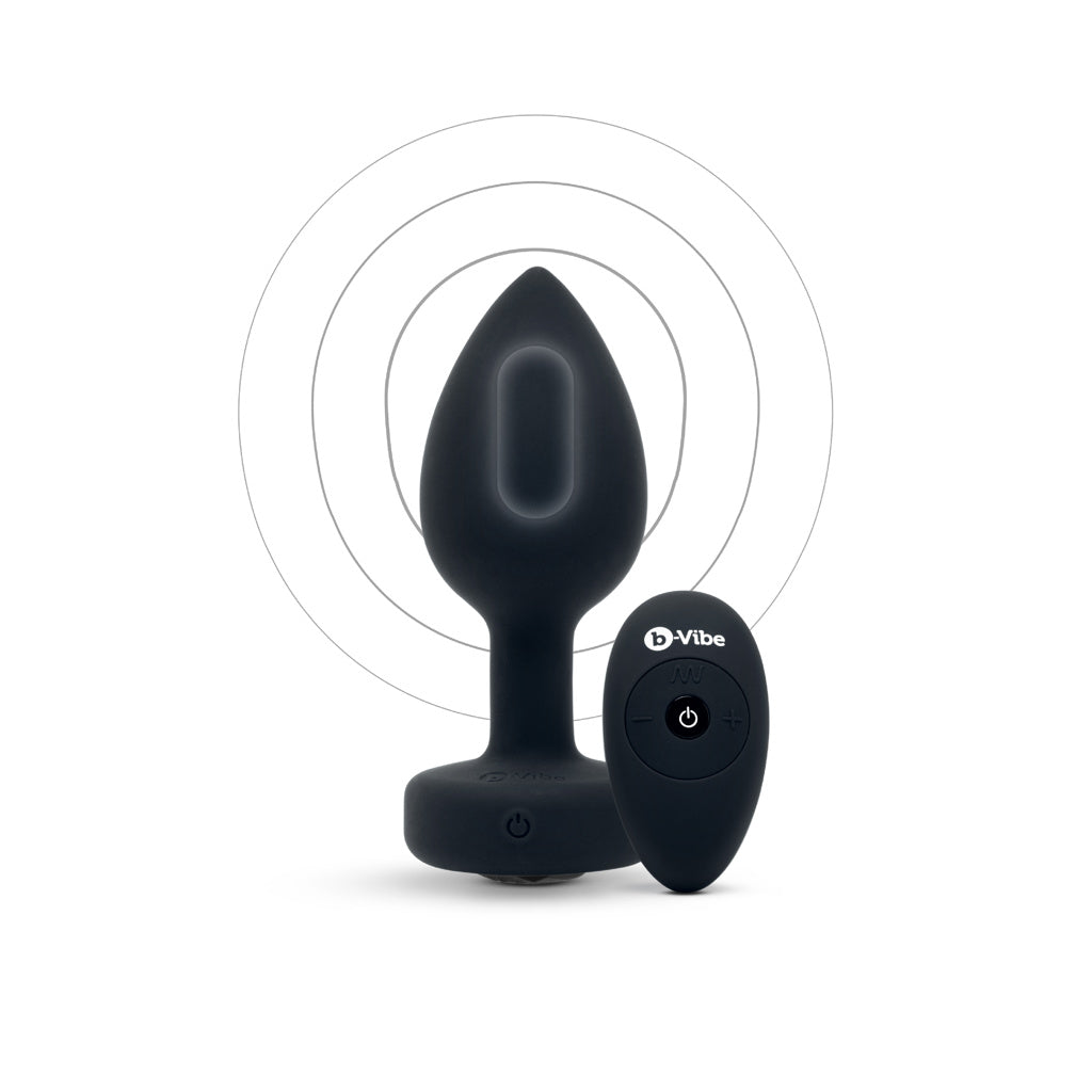 B-Vibe - Vibrating Jewel Plug - M/G - Noir