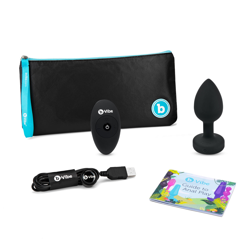 B-Vibe - Vibrating Jewel Plug - M/G - Noir