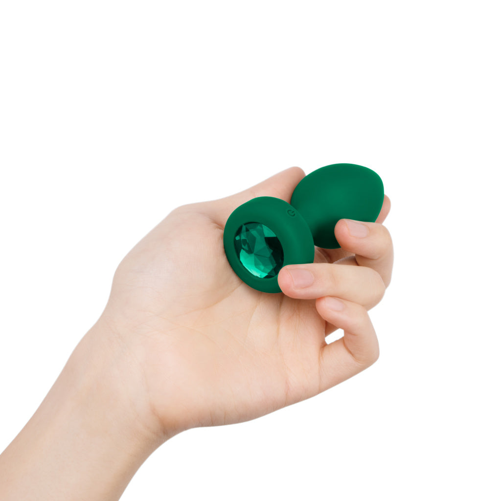 B-Vibe - Vibrating Jewel Plug - M/G - Émeraude