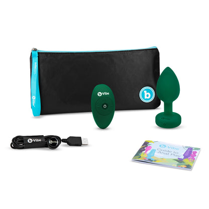 B-Vibe - Vibrating Jewel Plug - M/G - Émeraude
