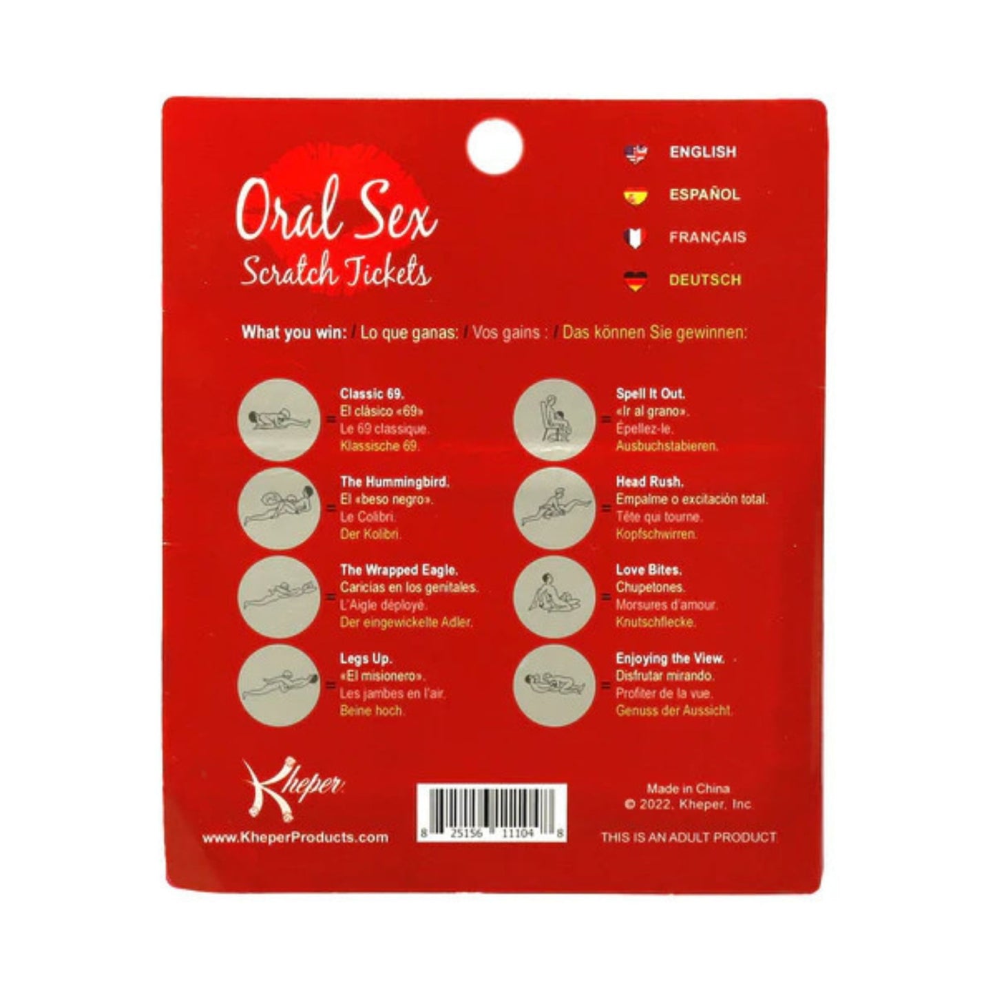 KG - Oral Sex Scratch Tickets - Multilingue