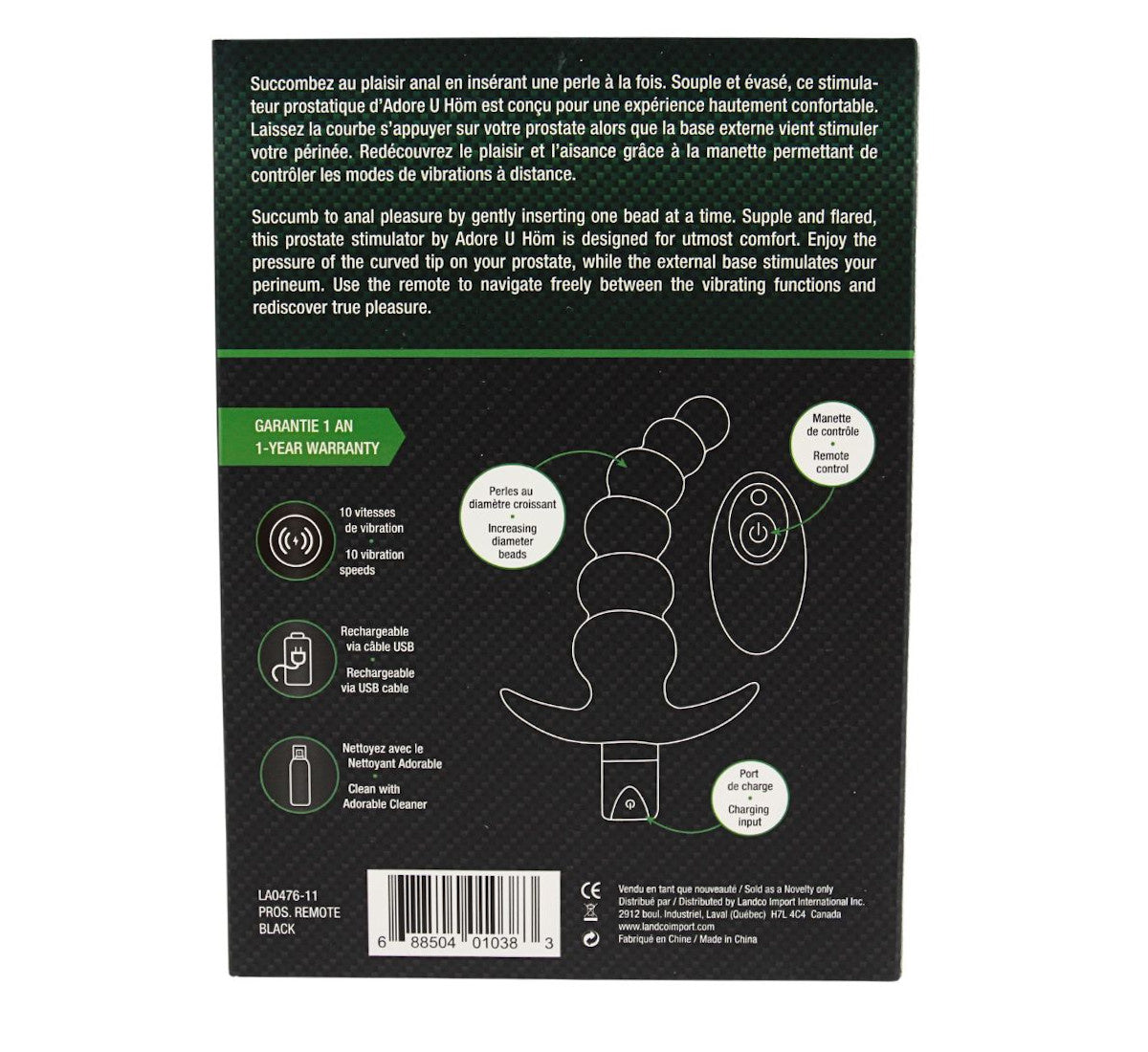 Adore U Höm - Stimulateur De Prostate Avec Télécommande