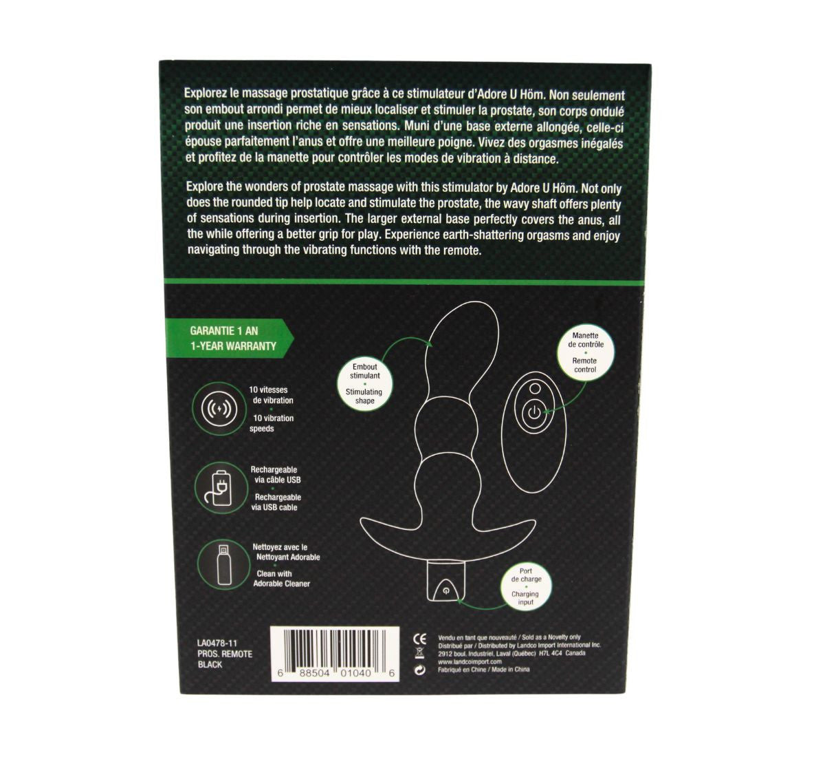 Adore U Höm - Stimulateur De Prostate Avec Télécommande