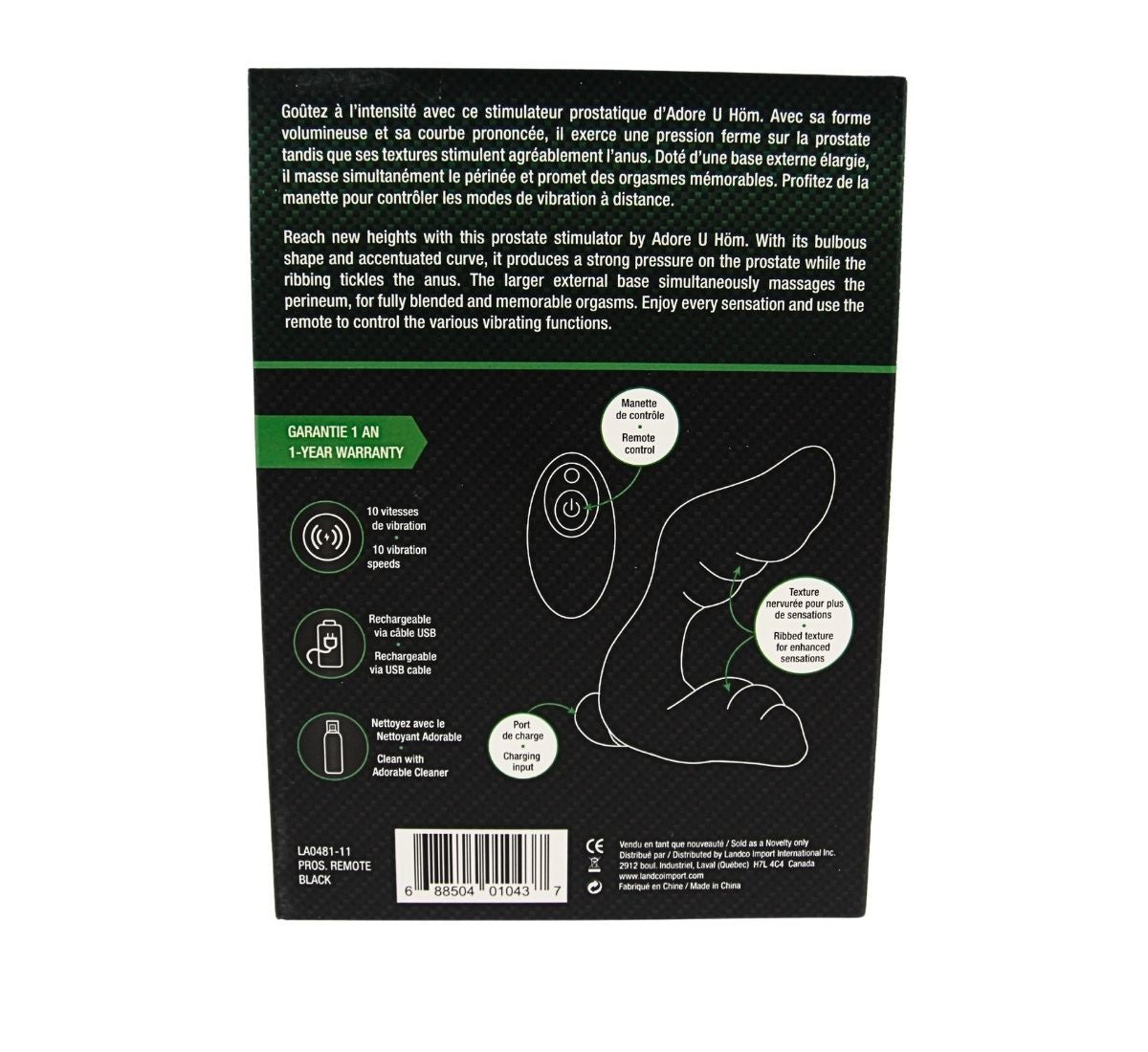 Adore U Höm - Stimulateur De Prostate Avec Télécommande