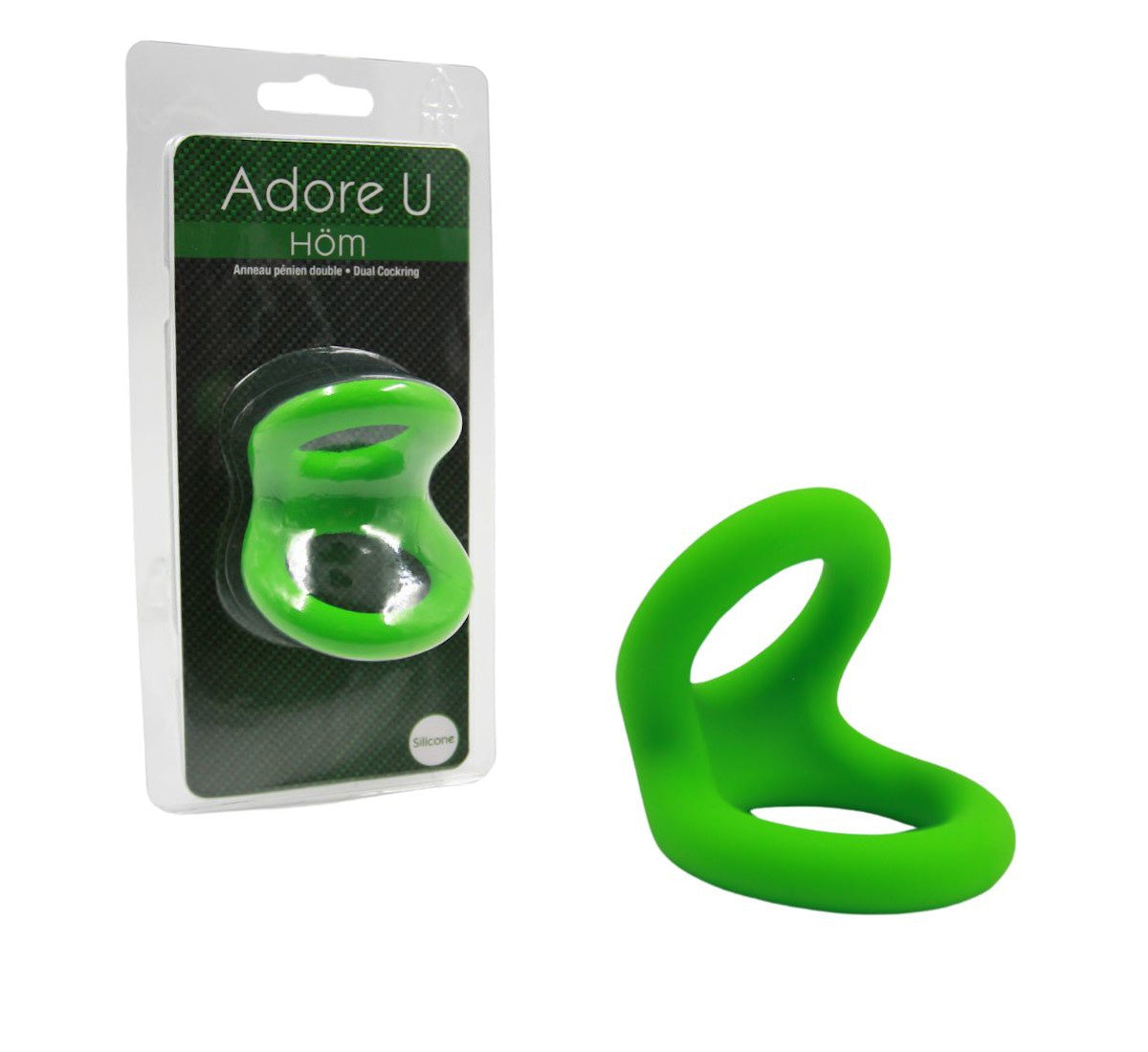 Adore U Höm - Anneau pénien Silicone Double M  - Vert
