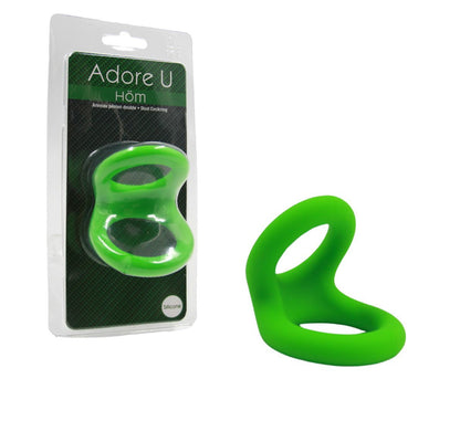 Adore U Höm - Anneau pénien Silicone Double L  - Vert
