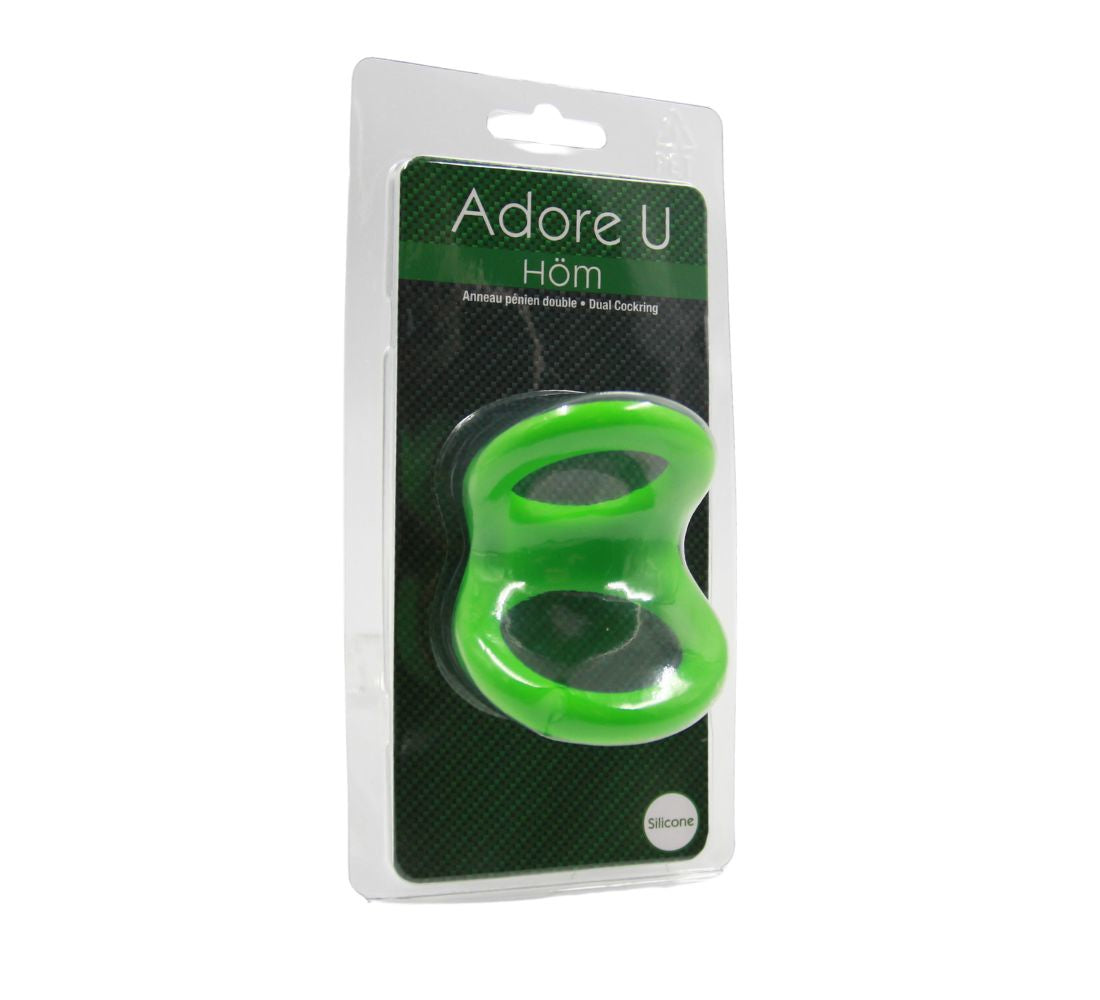 Adore U Höm - Anneau pénien Silicone Double L  - Vert