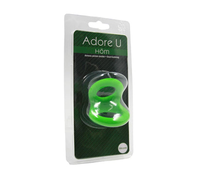 Adore U Höm - Anneau pénien Silicone Double P  - Vert