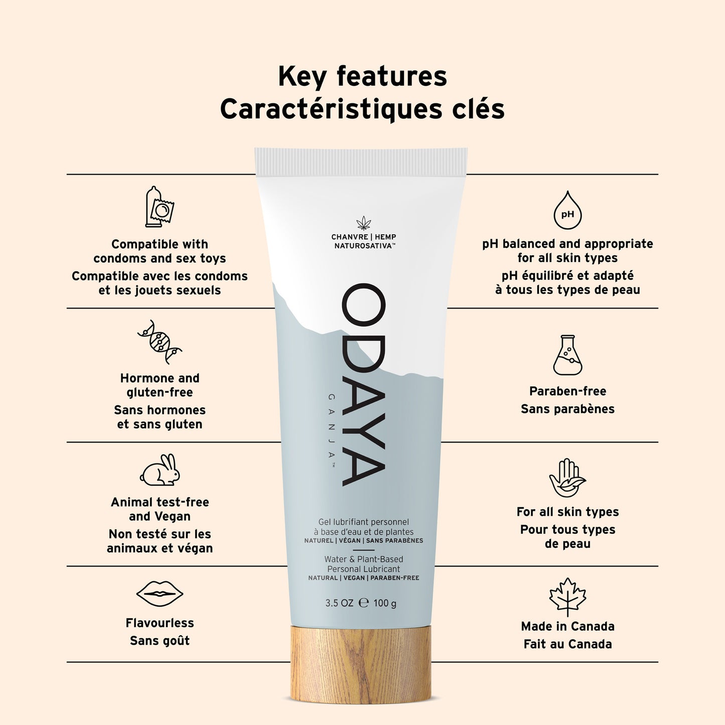 Odaya - Gel Lubrifiant Personnel Eau & Plante - 3.5oz