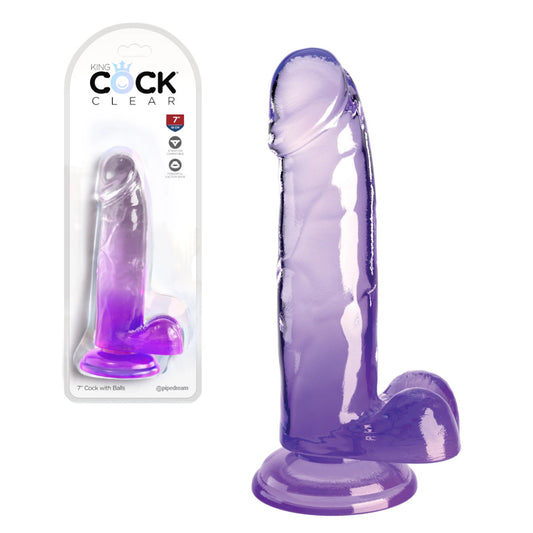 King Cock - Dildo 7 po Avec Testicules - Mauve
