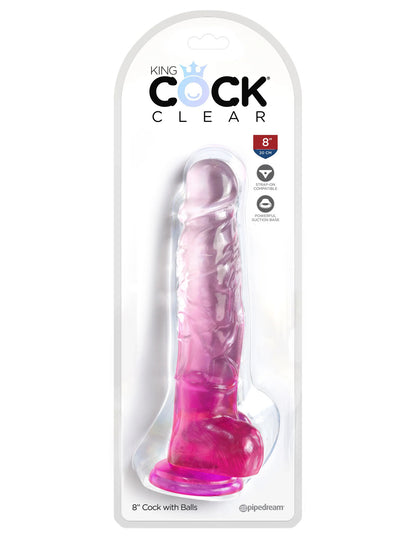 King Cock - Dildo 8 po Avec Testicules - Rose