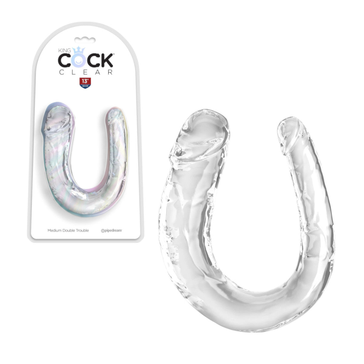 King cock - Medium Double Trouble - Tranparent
