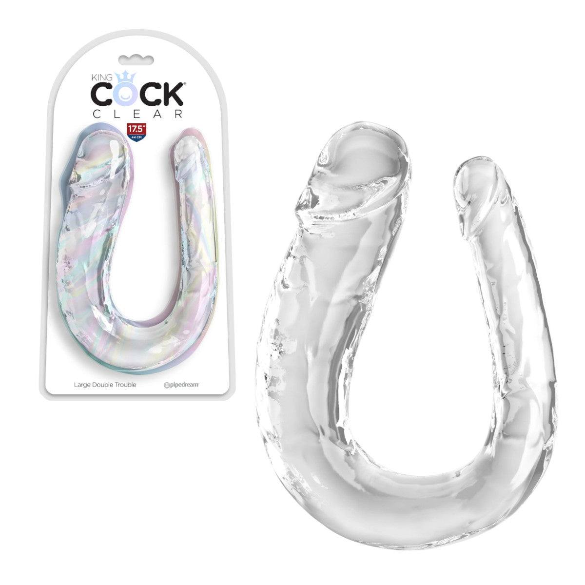 King cock - Large Double Trouble - Tranparent