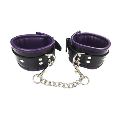 Rouge - Menottes de Cheville Rembourré - Noir/Mauve