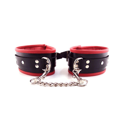 Rouge - Menottes de Cheville Rembourré - Noir/Rouge