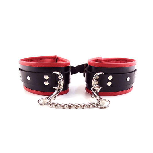 Rouge - Menottes de Cheville Rembourré - Noir/Rouge