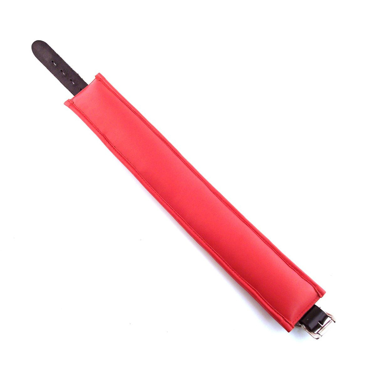 Rouge - Collier en Cuir Rembourré 3 Anneaux - Noir/Rouge