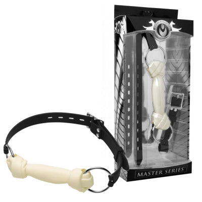 Master Series - Bone & Gagged - White Silicone Dog Bone Gag