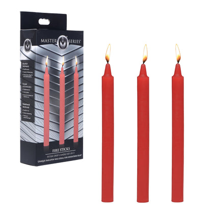 Master Series - Fire Sticks Candle Set of 3 - Rouge