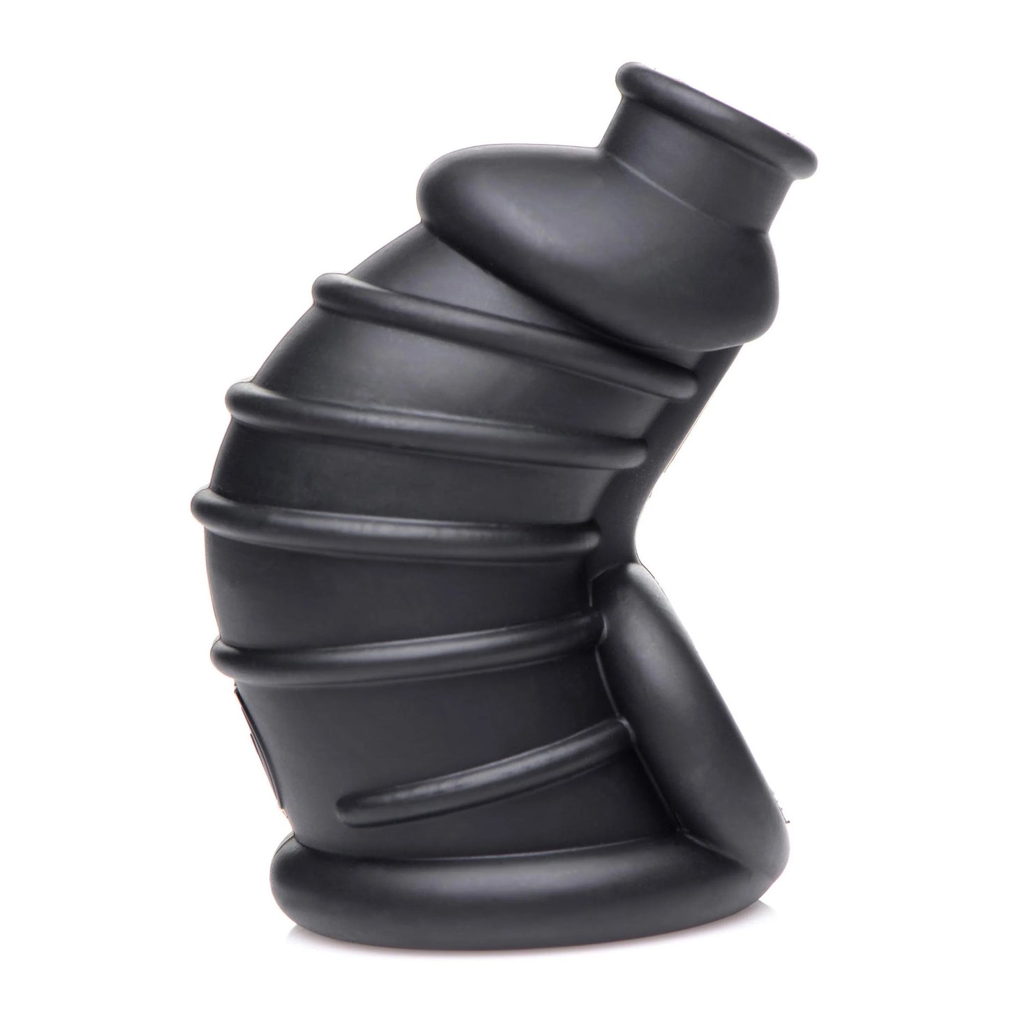 Master Series - Dark Chamber Silicone Chastity Cage - Noir