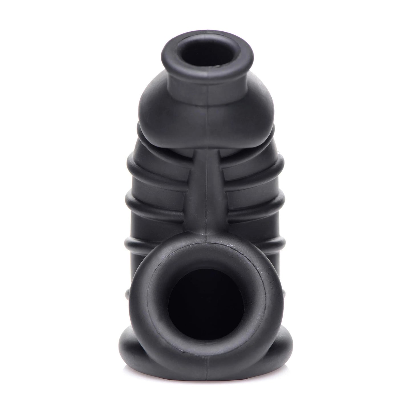 Master Series - Dark Chamber Silicone Chastity Cage - Noir