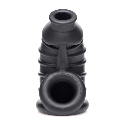 Master Series - Dark Chamber Silicone Chastity Cage - Noir