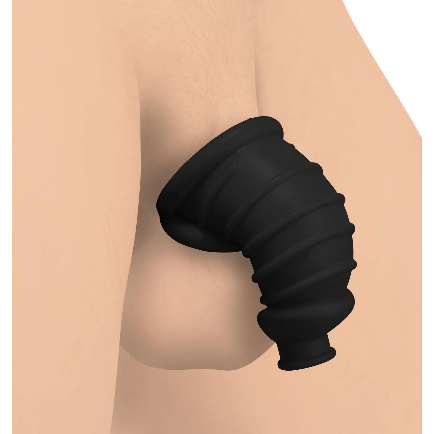 Master Series - Dark Chamber Silicone Chastity Cage - Noir