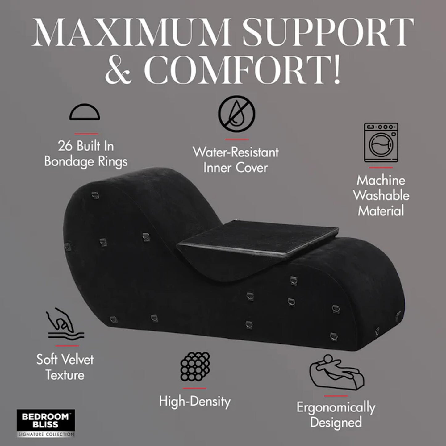 Bedroom Bliss - Bondage Love Couch - Noir
