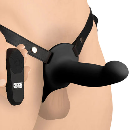 Size Matters - 2'' Vibrating Smooth Penis Sheath Remote - Noir