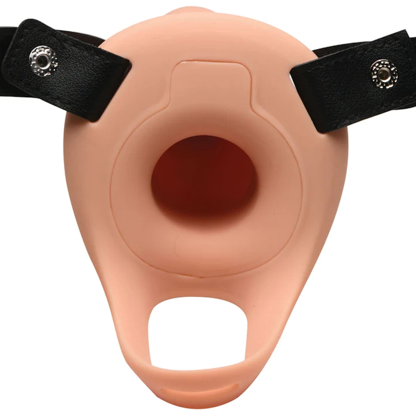 Size Matters - 2'' Vibrating Smooth Penis Sheath Remote - Beige
