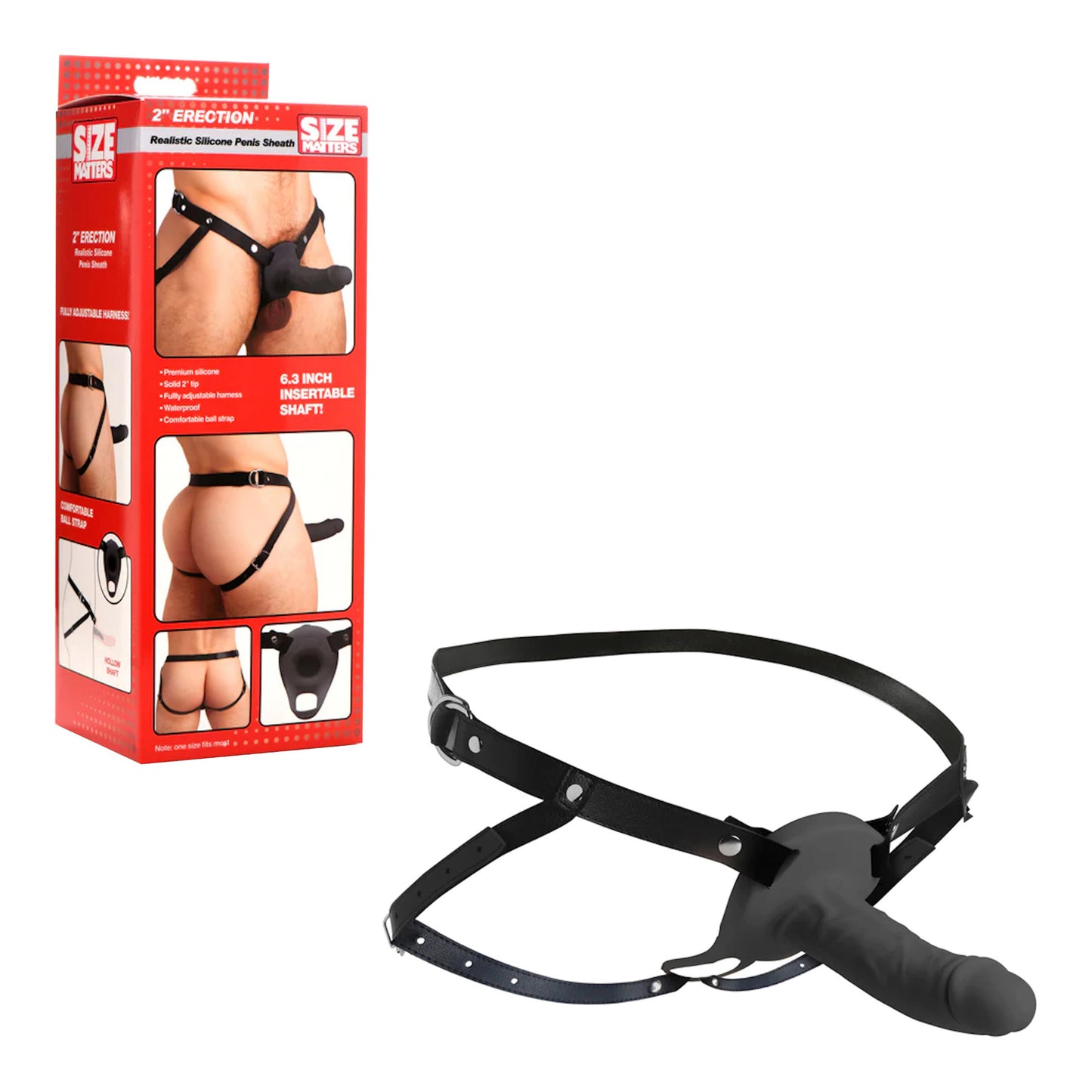 Size Matters - 2'' Realistic Penis Sheath - Noir