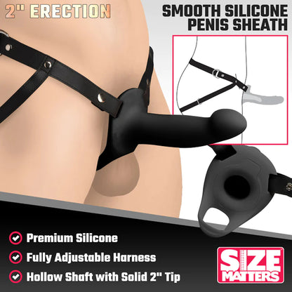 Size Matters - 2'' Smooth Penis Sheath - Noir