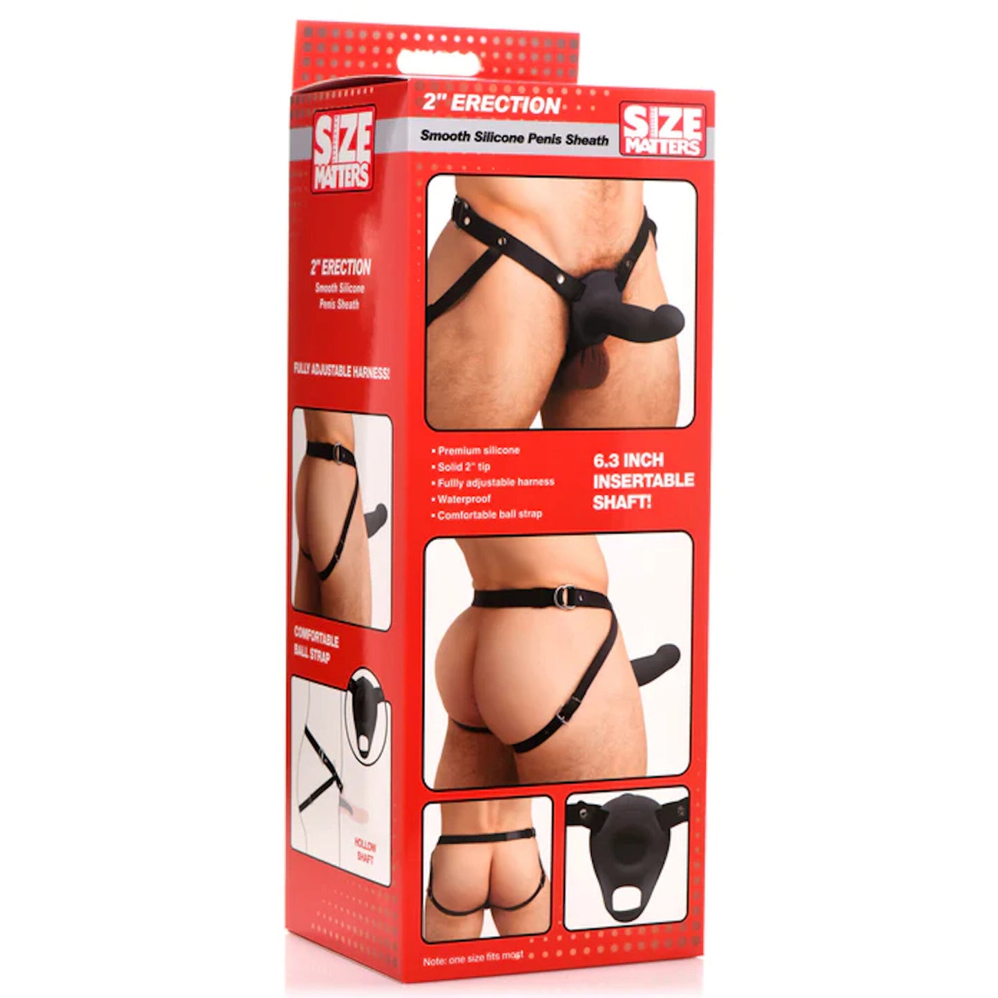 Size Matters - 2'' Smooth Penis Sheath - Noir