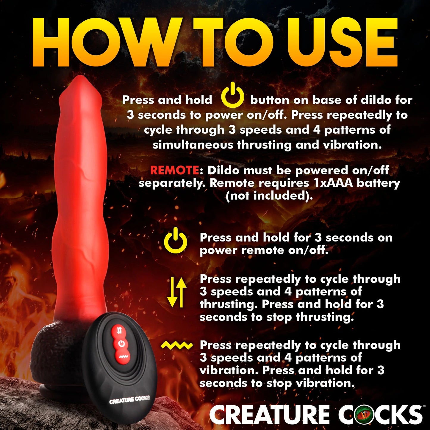 Creature Cock - Ramming Hound Thrusting & Vibrating Dildo